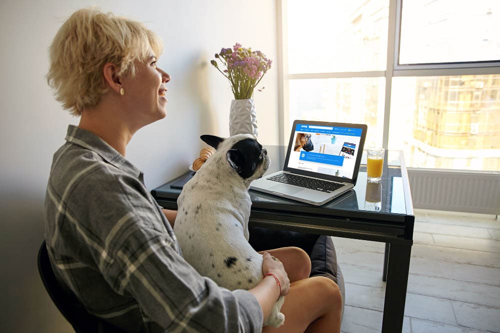 health benefits of working from home as pet owner boost wellness